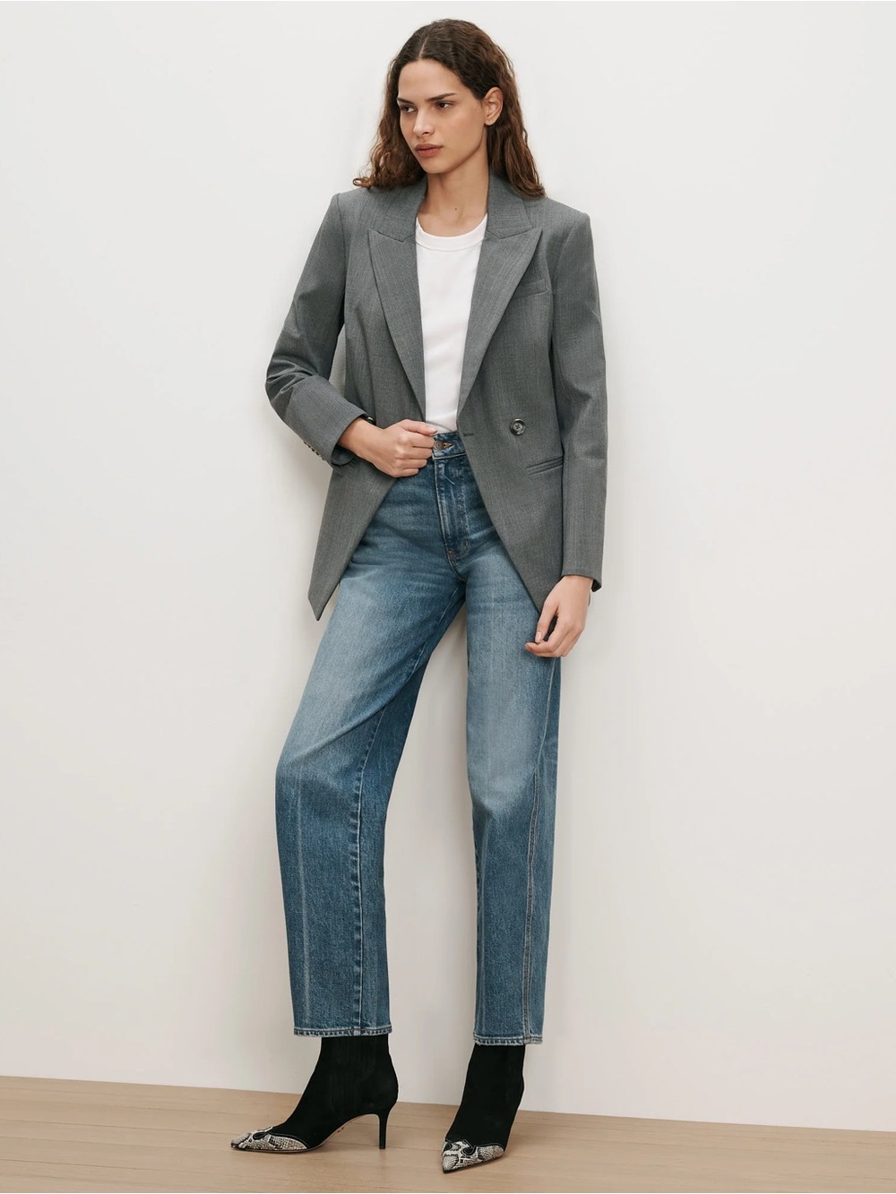 Veronica Beard Harley Arc-Leg Jeans in Medium Blue Wash worn once